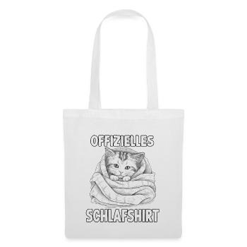 Gemütliches Katzen T-Shirt für entspannte Tage - Stoffbeutel - Weiß - Vorne