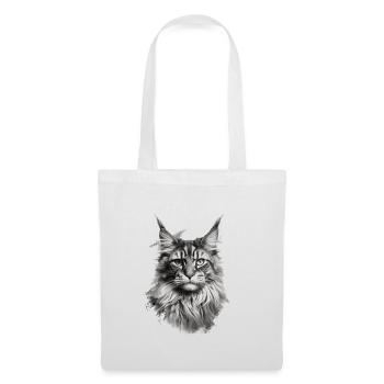 Maine Coon chat chat amant de chat cadeau Coony - Sac en tissu - blanc - Devant