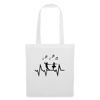 Dancer & Heartbeat with music notes - Sac en tissu - blanc - Devant