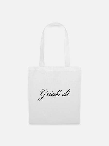 Griaß di - Allgäuer Design - Hallo - Stoffbeutel - Weiß
