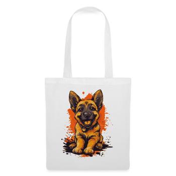 German Shepherd Puppy Funny Dog Dogs - Tote Bag - white - Front