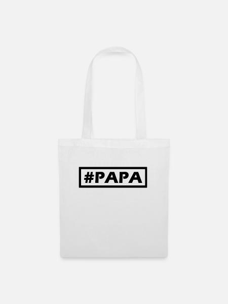 #PAPA simple modern design - Stoffbeutel - Weiß