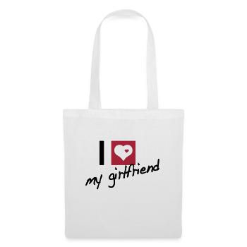 i love my girlfriend - Sac en tissu - blanc - Devant