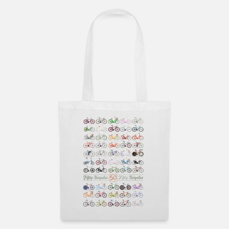 50 vélos - Sac en tissu - blanc