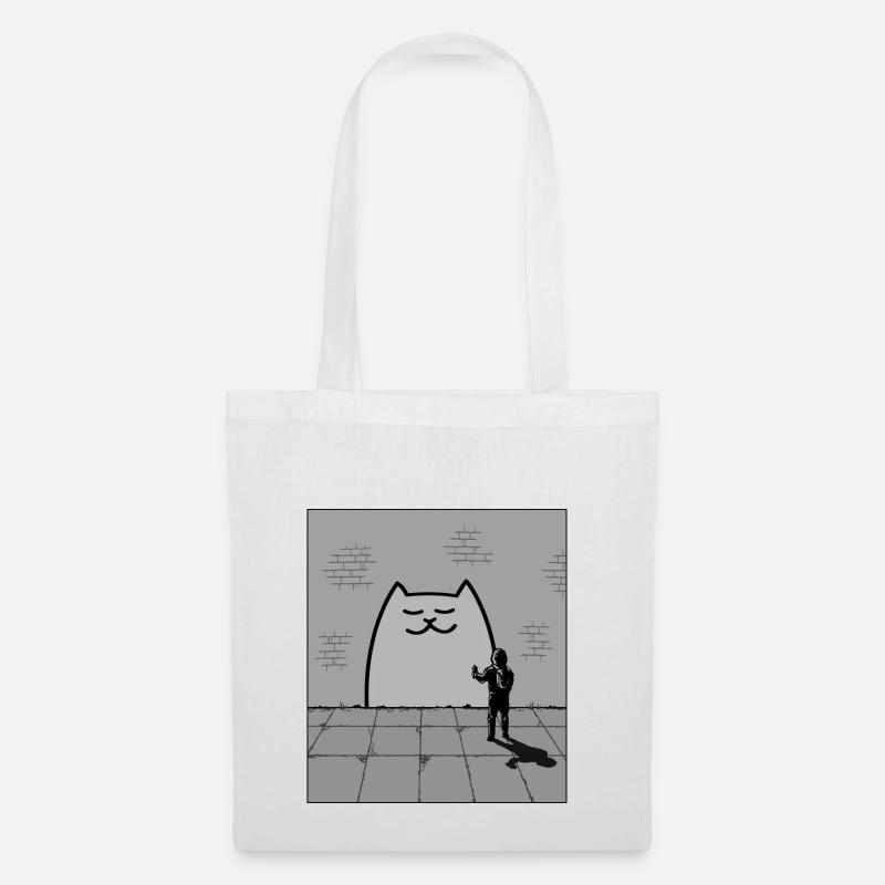 Schläfrige Katze - Stoffbeutel - Weiß
