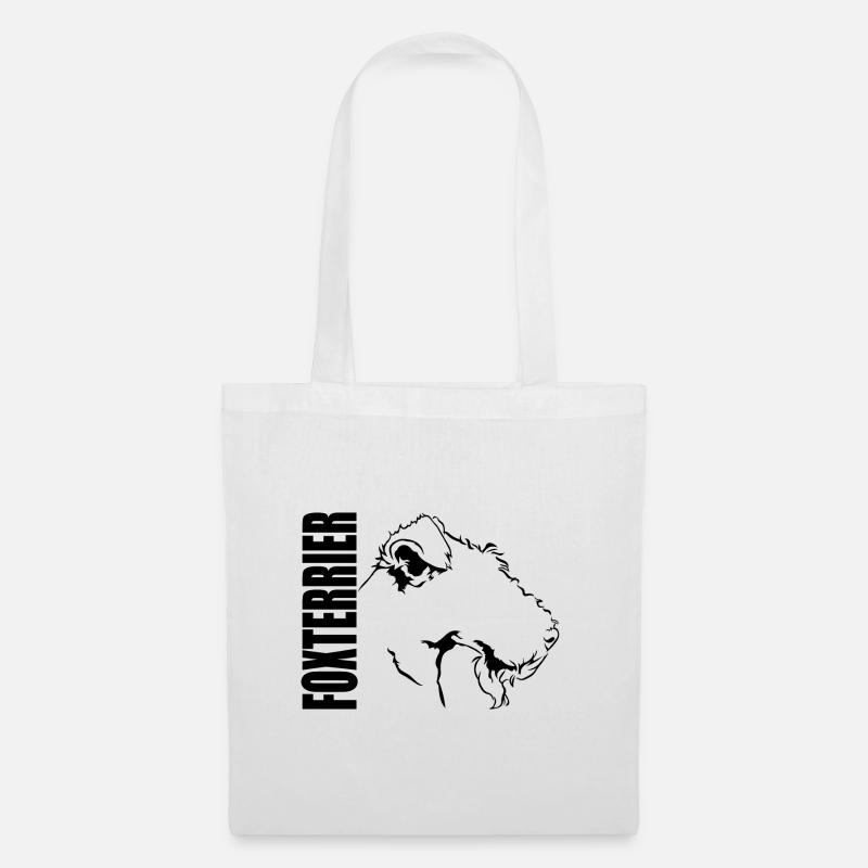 FOXTERRIER Profil Hunde Hund Wilsigns - Stoffbeutel - Weiß