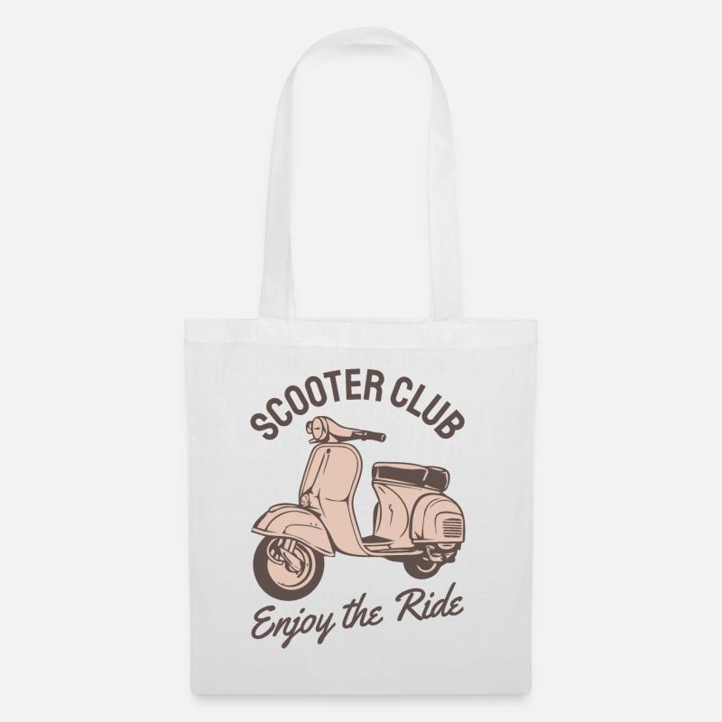 Motorroller Roller Rollerfahrer Geschenk - Stoffbeutel - Weiß