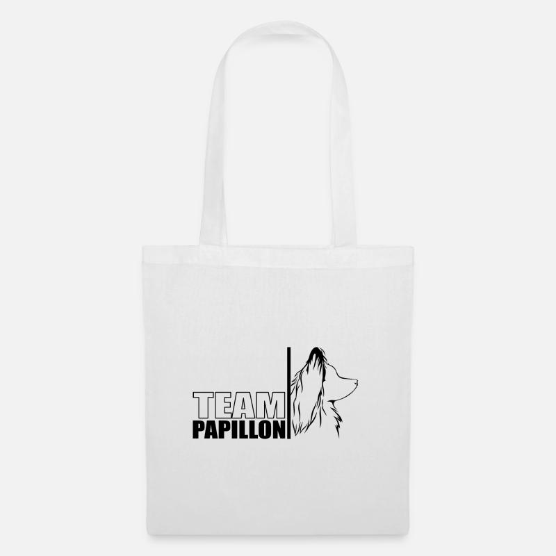 TEAM Papillon Hunde Hund Wilsigns - Stoffbeutel - Weiß