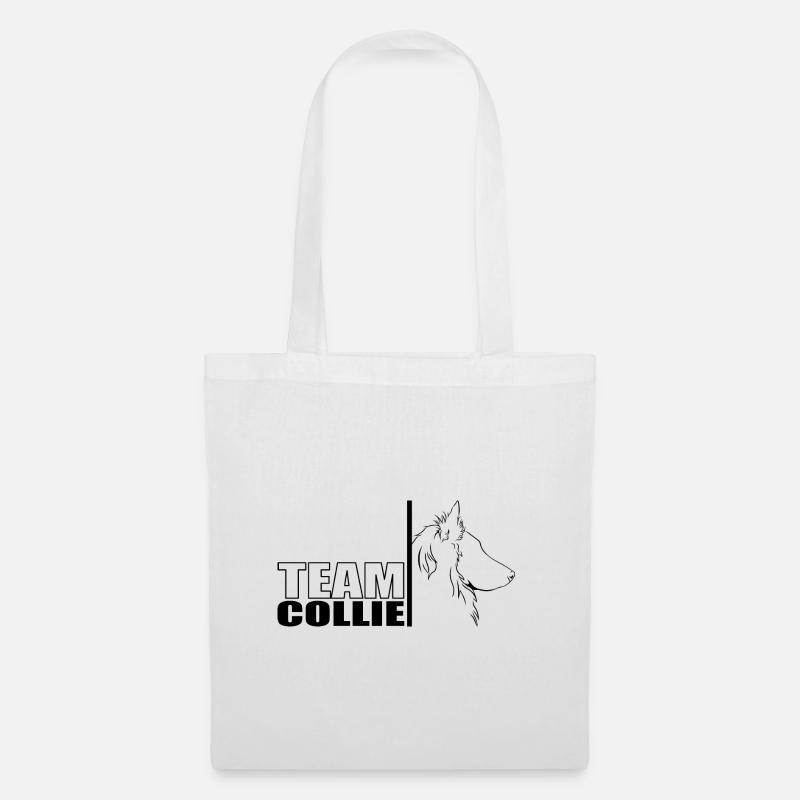 TEAM Collie Langhaar Hunde Hund Wilsigns - Stoffbeutel - Weiß