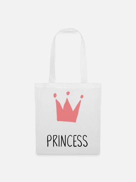 Princess Prinzessin Krone Geschenk - Stoffbeutel - Weiß