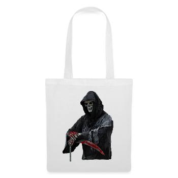 Crâne, Satan, Métal noir, Diable, Ferryman, - Sac en tissu - blanc - Devant