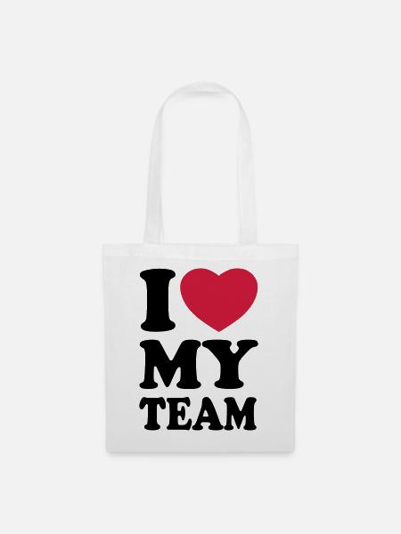 I love my team - J'aime mon équipe - Sac en tissu - blanc