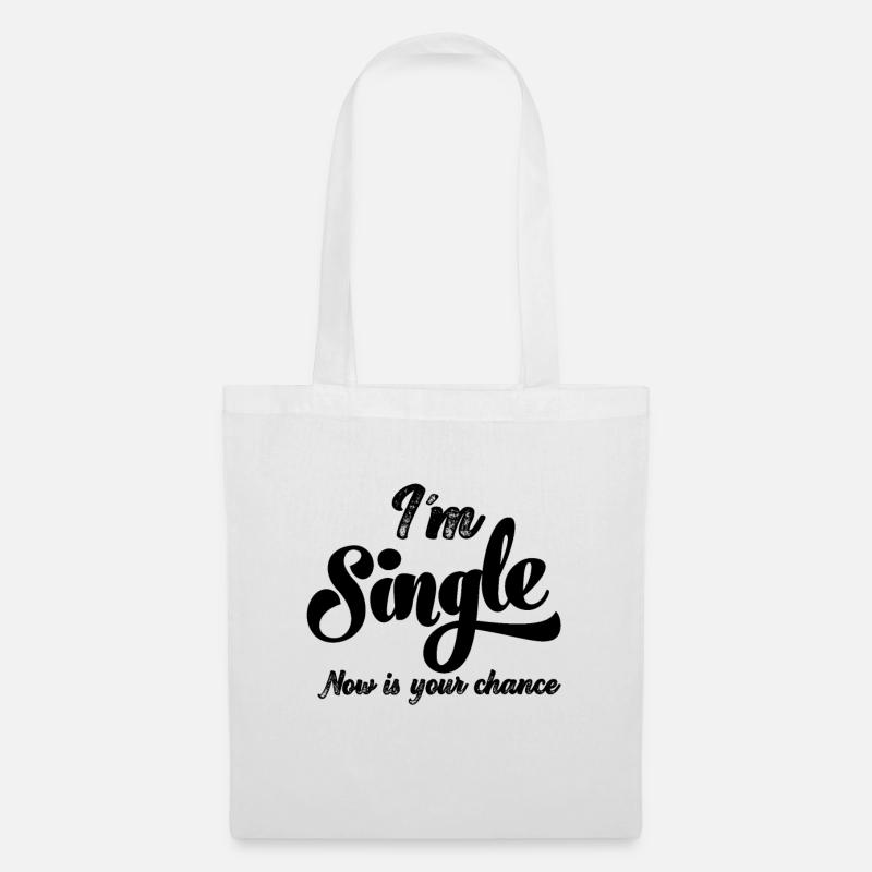 Bin Célibataire Célibataire Célibataire Statut relationnel - Sac en tissu - blanc