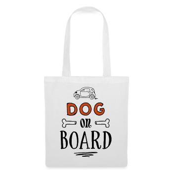 Dog on Board - lustige Hundesprüche - Stoffbeutel - Weiß - Vorne