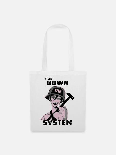 Zerstören Sie das System - Stoffbeutel - Weiß