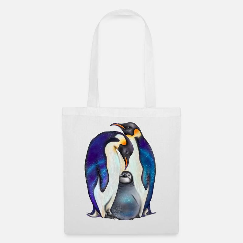 Sweet penguins with starry sky - Tote Bag - white