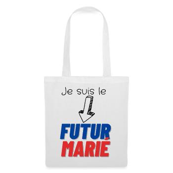 EVG futur marié. Enterrement vie célibataire - Sac en tissu - blanc - Devant