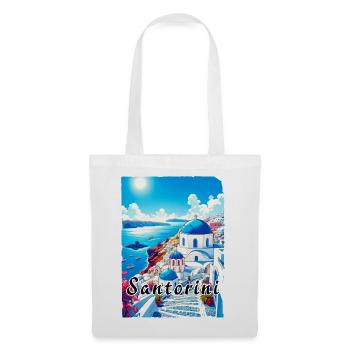 Grèce, souvenirs, vacances, Santorin - Sac en tissu - blanc - Devant