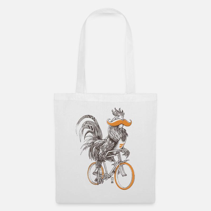 Coq & Bicycles - Sac en tissu - blanc