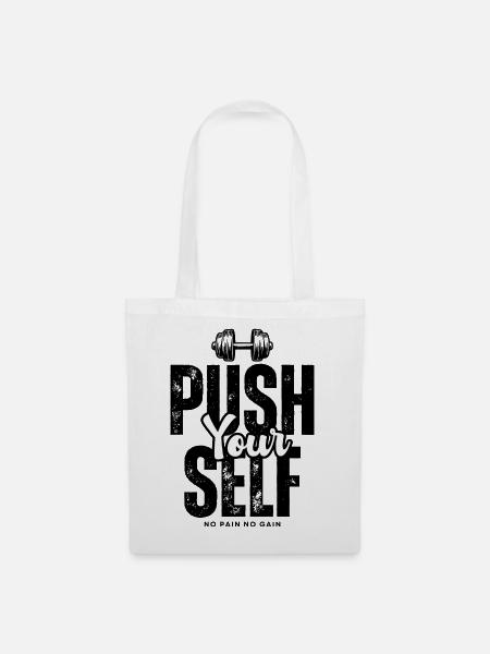 Push_yourself - Stoffbeutel - Weiß