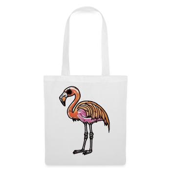 Flamingo Halloween Zombie - Stoffbeutel - Weiß - Vorne