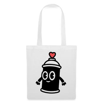 Graffiti Spray Can | Street art with heart - Tote Bag - white - Front