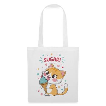 Chat gourmand cornet glace festif - Tote Bag - white - Front