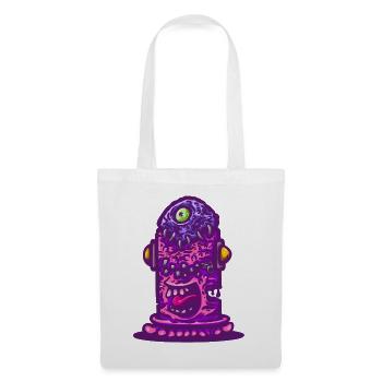 Violettes psychedelisches Monster - Stoffbeutel - Weiß - Vorne