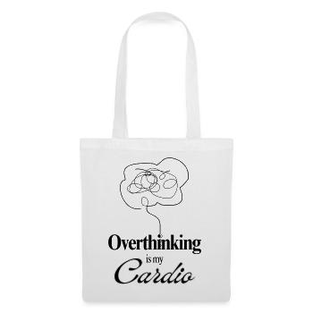Overthinking is my Cardio Mental Health Humor Tee - Tote Bag - white - Front