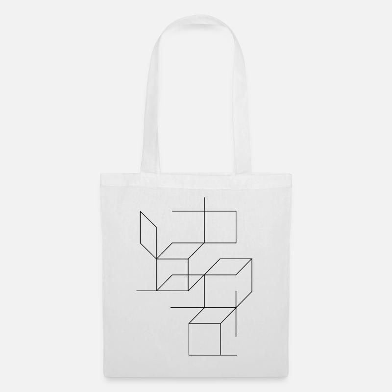 squares and lines composition - Tote Bag - white