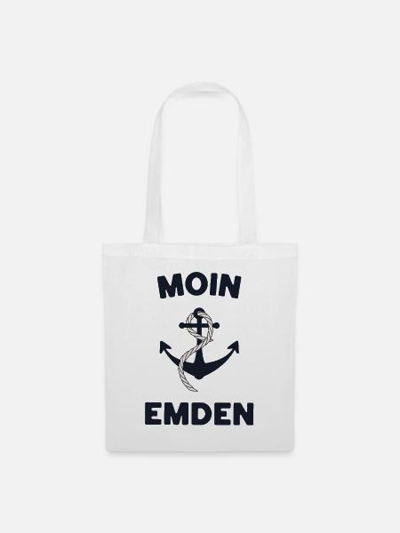 Moin Emden – Maritimes Anker-Design - Stoffbeutel - Weiß