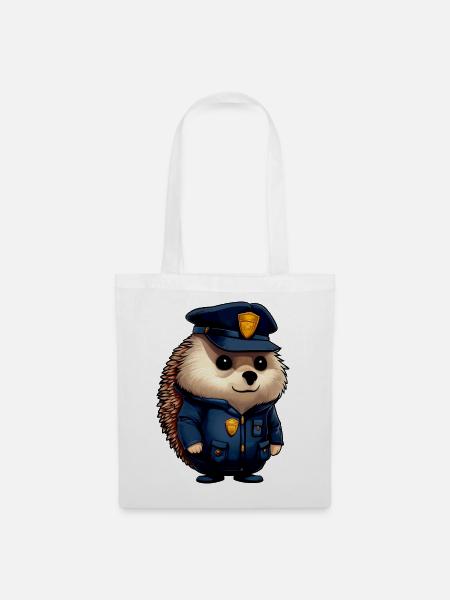 Igel Polizei - Stoffbeutel - Weiß