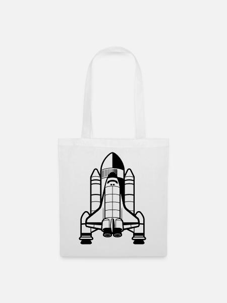 Space Shuttle der 60er Jahre - Stoffbeutel - Weiß