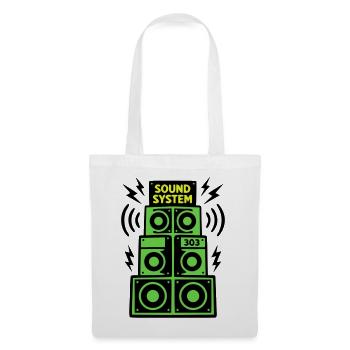 Sound System Speaker Techno Festival DJ - Sac en tissu - blanc - Devant