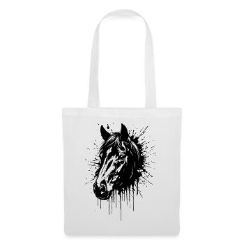 Wild Horse Ink – Pferdekopf-Splash-Art - Stoffbeutel - Weiß - Vorne