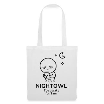 Nightowl – Too Awake | Late Night Mood - Tote Bag - white - Front