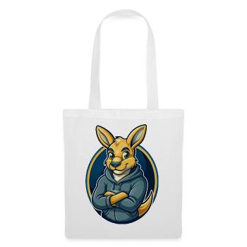 Kangaroo Kawaii Maskottchen Cartoon Clipart Logo Abzeichen - Stoffbeutel - Weiß - Vorne