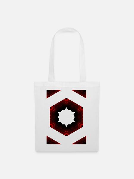 Feuerkaleidoskop Hexagon Muster - Stoffbeutel - Weiß