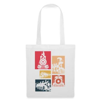 Retro Vintage Train Silhouette Locomotive - Tote Bag - white - Front