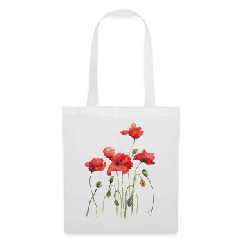 Coquelicots rouges - Sac en tissu - blanc - Devant