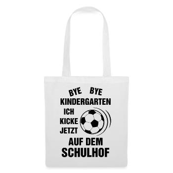 "Kicken auf dem Schulhof" – Der coole Schulstart - Stoffbeutel - Weiß - Vorne