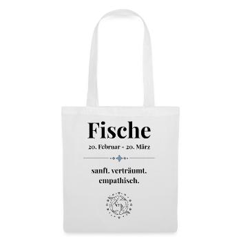 Fische Sternzeichen Eigenschaften - Stoffbeutel - Weiß - Vorne
