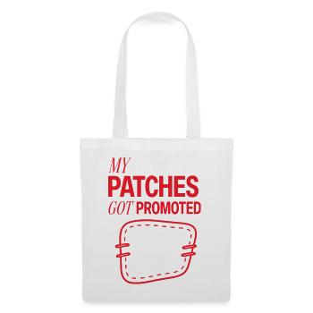 Aufnäher – My Patches Got Promoted - Stoffbeutel - Weiß - Vorne