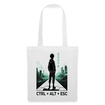 Neongrid Cyberpunk CTRL ALT ESC - Stoffbeutel - Weiß - Vorne