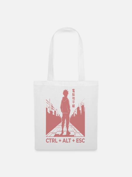 Ctrl Alt Escape Streetwear Silhouette - Stoffbeutel - Weiß