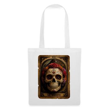 Halloween Sugar Skull Sugarskull Tarot - Stoffbeutel - Weiß - Vorne