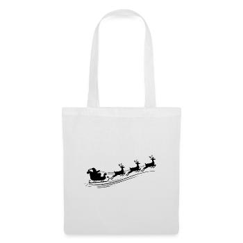 Weihnachtsmann Schlitten Rentiere - Stoffbeutel - Weiß - Vorne