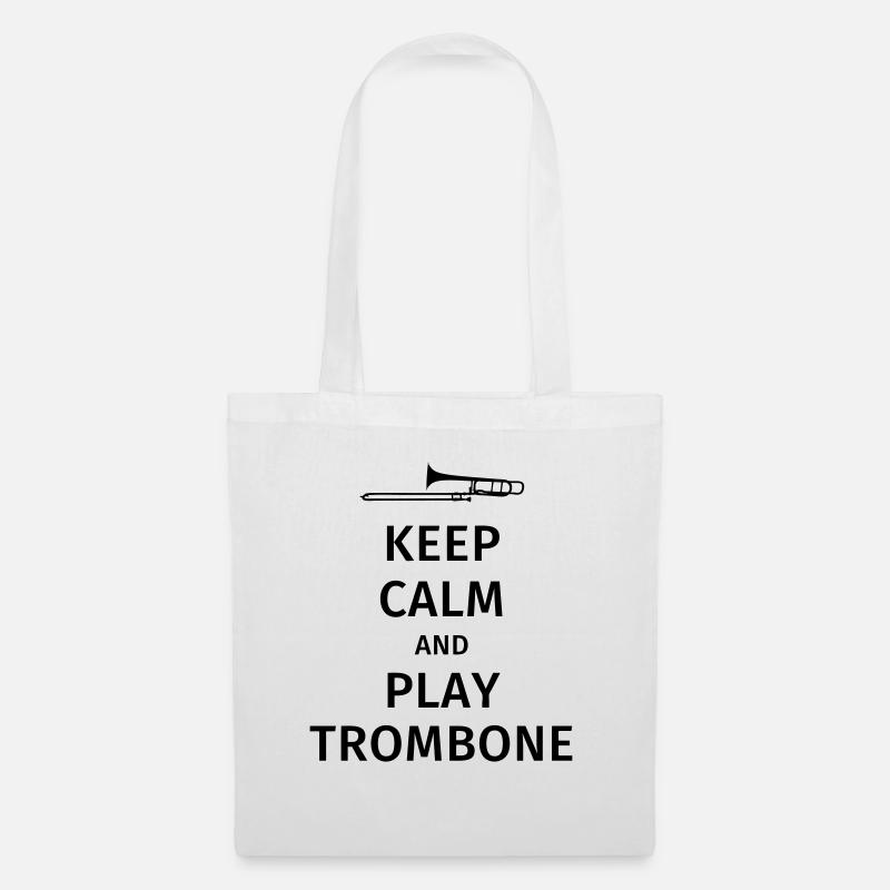 keep calm and play trombone - Sac en tissu - blanc
