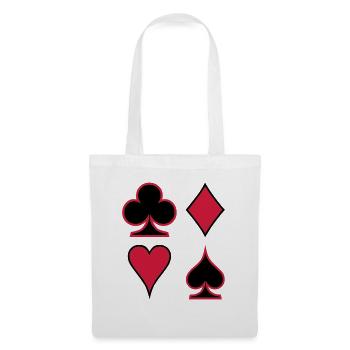 Poker Deck Dealer Trumpf Spielkarten Skat Canasta - Stoffbeutel - Weiß - Vorne