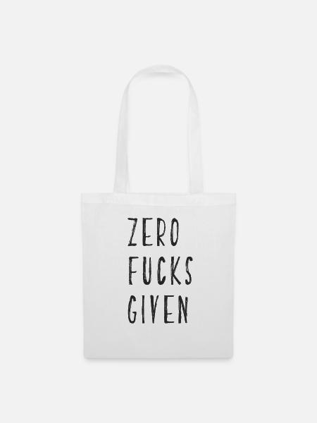 zero fucks given - Stoffbeutel - Weiß
